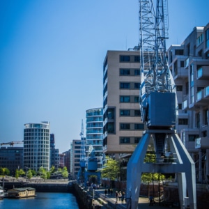 Historischer Kran in der Hafencity in Hamburg